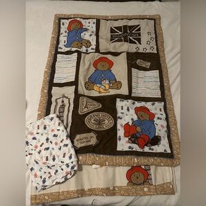 Paddington Bear Reversible Baby Quilt Comforter, Sheet & Bedskirt Bed Crib Set